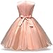 NNJXD Girl Flower Sequin Princess Tutu Tulle Baby Party Dress Size 3 Years Pink
