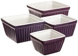 BIA Cordon Bleu Raffia Square Ramekins, 2 Tone, Violet Purple, Set of 4  for Sale