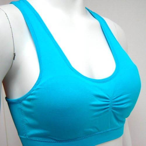 Womens Seamless Sports Bra Padded Yoga Racerback Stretch Soft Top One Size Blue