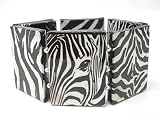 Paper Art Work Wood Zebra Theme Stretch Bangle Bracelet Fashion Jewelry