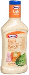 Kraft Light Three Cheese Ranch Reduced Fat Dressing, 16-Ounce Plastic Bottles (Pack of 6)