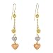 14k Tri-Color Multi-Drop Heart Earrings with Shepherd's Hook 14k Tri-Color Multi-Drop Heart Earrings with Shepherd's Hook