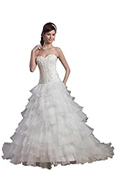Sweetheart Organza  Dress with a Chapel Train 