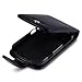 BLACKBERRY BOLD 9930 PREMIUM PU LEATHER FLIP CASE - BLACK, WITH QUBITS-BRANDED MICROFIBER CLEANING CLOTH