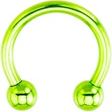 14 Gauge Light Green Electro Titanium Horseshoe -7/16