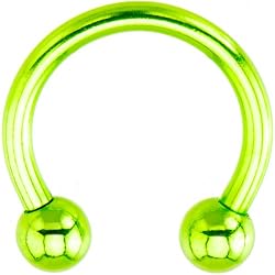 14 Gauge Light Green Electro Titanium Horseshoe -7/16"