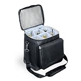 Cellar Black Six Bottle Insulated Wine Tote With Interchangeable Liner