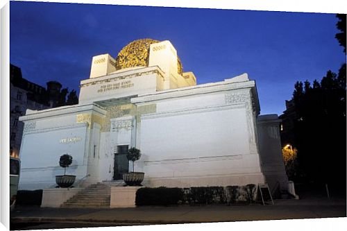Canvas Prints of Exterior of the art nouveau Secession building at twilight, Innere Stadt, from Robert Harding