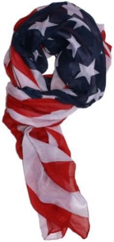 LibbySue-Patriotic, Red, White and Blue American Flag Scarf
