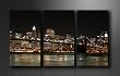 Bild auf Leinwand New York 160 x 90 cm 3 Teile Modell-Nr. XXL 1008 Bilder fertig gerahmt�auf echtem Holzrahmen riesig. Ausf�hrung Kunstdruck als Wandbild auf Rahmen. G�nstiger als �lbild Gem�lde Poster Plakat mit Bilderrahmen