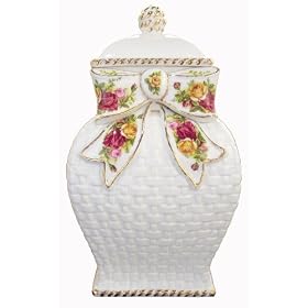 Royal Albert Old Country Roses Basketweave Cookie Jar by Royal Albert