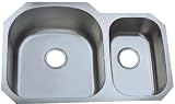 Undermount 80/20 18 Gauge Kitchen Sink Double Bowl Satin, 304 Stainless Steel Under Mount