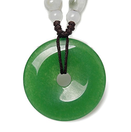 Antiquity Sian Art Natural Gemstone Jade Pendant Necklace Lucky Protection Powers Amulet