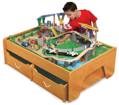 41RN6CDMKYL Educational Toy   Table, Trundles and Train Playset 3   Kidkraft Furniture