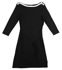 Bateau Neck Cotton/Knit  Shirt  Dress