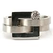 Stainless Steel Ring 316 CZ Diamond Unique Style Matte Polished Finish by Bucasi Stainless Steel Ring 316 CZ Diamond Unique Style Matte Polished Finish by Bucasi