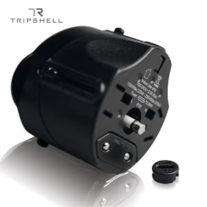 Tripshell International TR-Adap-BK Travel Plug Adapter With Surge Protection