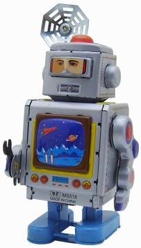 Aerospace Repairer Robot, Metal Robot Winds Up, New Tin Toy Collection, 5" Tall