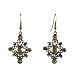 Earrings - E46 - Antique Gold Filigree Diamond Drop ~ Olive