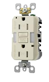 15 Amp, Slim Guide Light GFCI, SmartLockPro, Monochromatic, Back and Side Wired, Self-Grounding Clip Included, Tamper Resistant