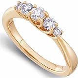 0.50 Ct.T.W. Round Brilliant Cut Diamonds, 14Kt. Yellow Gold. Diamond Anniversary Ring