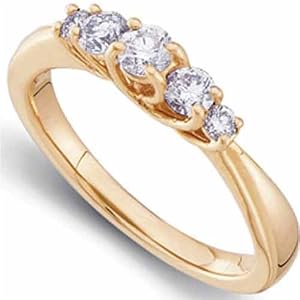 14kt Yellow Gold Ladies Diamond Anniversary Ring