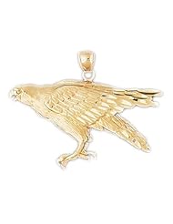 Dazzlers Solid Eagle Charm Pendant 14k Gold Available in three colors from jewelsberry (weights: 6.1 grams only)