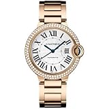Cartier Ballon Bleu Ladies Watch Automatic 18K Rose Gold Silver Dial Diamond Dial WE9005Z3 by Cartier