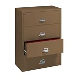 fireproof filing cabinets FireKing 43822CTN 4 Drawer 38ö Lateral File, Insulated, UL 1 Hour Fire, 22 1/8öD, Tan