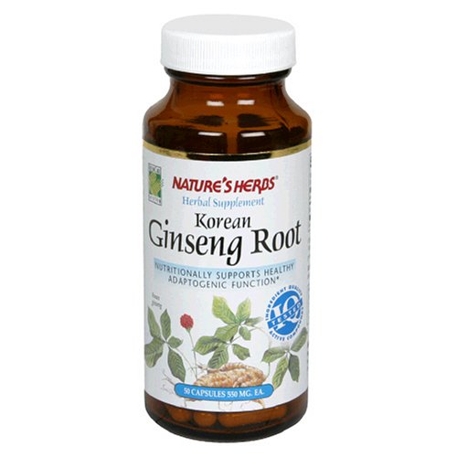 Best Price Twinlab Nature's Herbs Korean Ginseng Root 550mg, 50 Capsules (Pack of 3)
