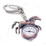 Geneva Fun Western Running Horse Key Chain Watch Charm with Clip Antique Rose Gold Tone by Keychain Watches Ks Charming Designs