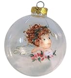 ArtisanStreet's Angel Ornament. Hand Painted Glass Ball. Complete With Delicate Wings. For Christmas Tree Or Stocking Stuffer. Made To Order & Signed By Artisan.