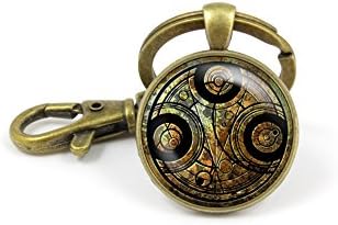 Doctor Who Keychain, Time Lord Dr Who Key Chain Key Ring, Bronze