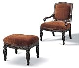 Dark Brown Accent Chair and Ottoman By Coaster Furniture