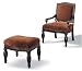 Dark Brown Accent Chair and Ottoman By Coaster Furniture