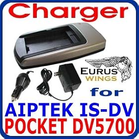 Eurus Battery Charger KIT for AIPTEK IS-DV POCKET DV5700 by Eurus Wings