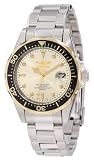 Womens Pro Diver Stainless Steel Case and Bracelet Champagne Dial Magnified Date