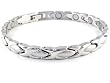 Magnetic Bracelet Therapy Solid Stainless Steel Links Silver Style #32 8"