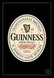 Guinness Original Label Beer Brewery New Art Black Wood-Mounted Poster Print - 24 X 36