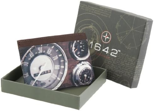 Vintage Car Dashboard Print Slim Leather Card Holder by 1642