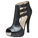 Velvet Angels Women's Barbuto Open Toe Cuffed Bootie,Graphite,7.5 M US