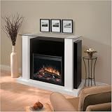 Dimplex Bella Electric Fireplace with 26 Inch Self-trimming Firebox, White and Black, EMP6856GB