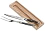 Sabatier Laguiole 2-Piece Carving Set in Wood Tray, Black