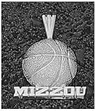 Logo Art Missouri Tigers Sterling Silver Basketball Pendant