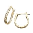 14kt Yellow Gold Modish Diamond Hoop Fashion Earrings