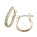 1/2 Ct.T.W. Sparkling Round Cut Diamonds, 14Kt. Yellow Gold, Diamond Hoop Fashion Earrings