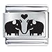 Elephants In Love Laser Gift Italian Charm Elephants In Love Laser Gift Italian Charm