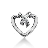 14k White Gold 0.22 ct Diamond Heart Pendant G-H , SI1