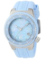 Swiss Legend Womens 11840P-012-MOP Neptune Light Blue Mother-Of-Pearl Dial Light Blue Silicone Watch