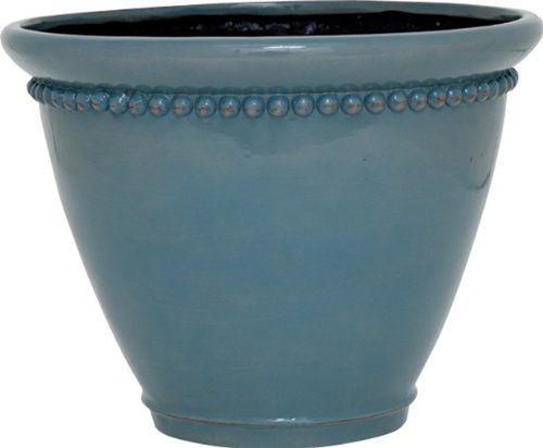 Dynamic Design GSY0812TB Sonia 8-Inch Ceramix Planter, Classic Chic Style, Treasure Blue